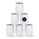 White 12oz Double Wall Stainless Steel Eggball Tumbler (Box 6,12,36)