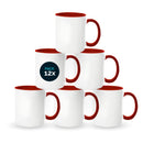 Red velvet mugs inside and on handles for sublimation 11 oz