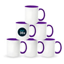 Purple mugs inside and on handles for sublimation 11 oz