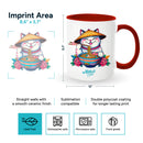 Red velvet mugs inside and on handles for sublimation 11 oz