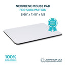 Neoprene mouse pad for sublimation size (8.66"x7.48"x1/8) Unit