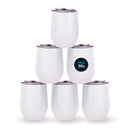 White 12oz Double Wall Stainless Steel Eggball Tumbler (Box 6,12,36)