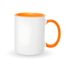 Orange mugs inside and on handles for sublimation 11 oz