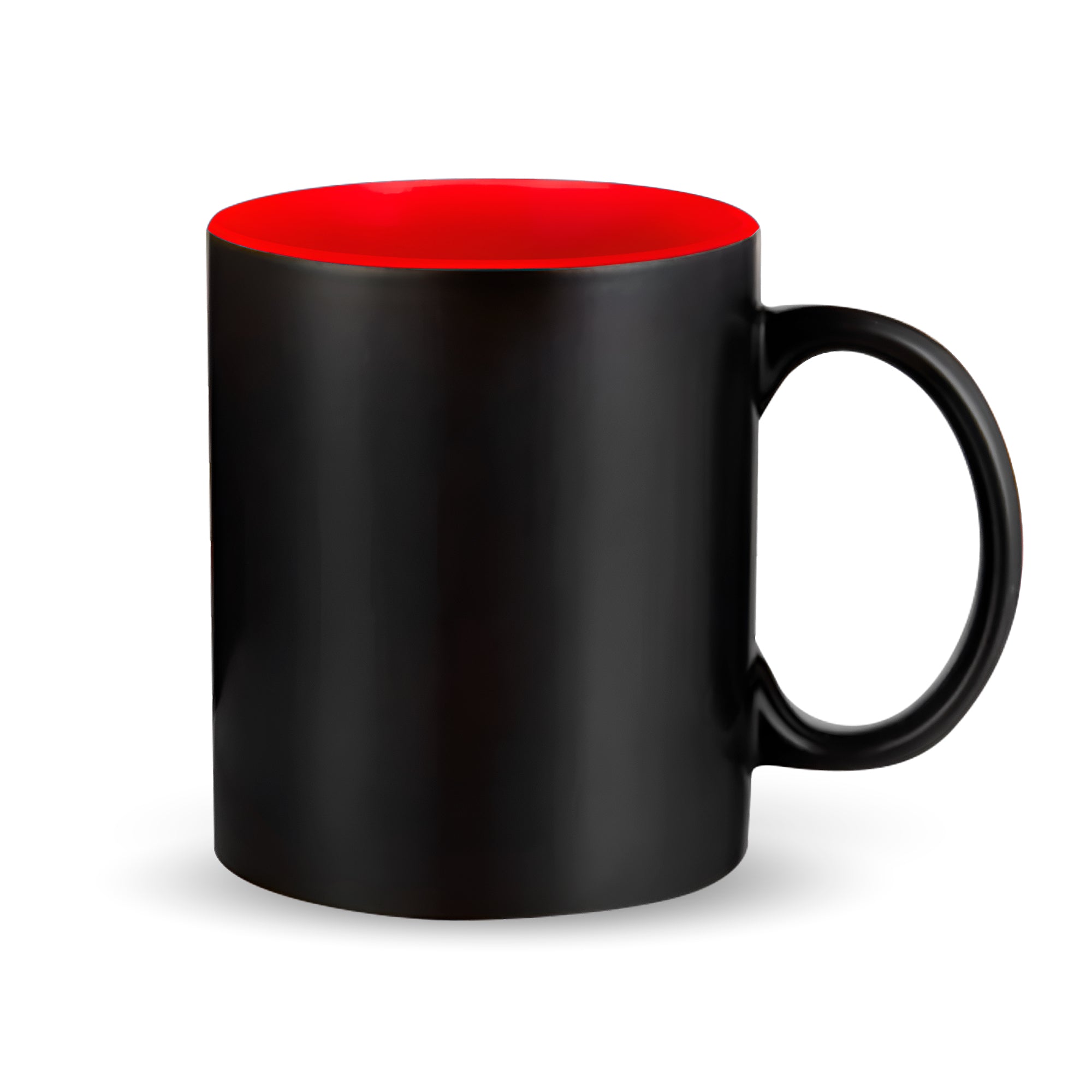 Black magic mugs red-color inside for sublimation 11 oz