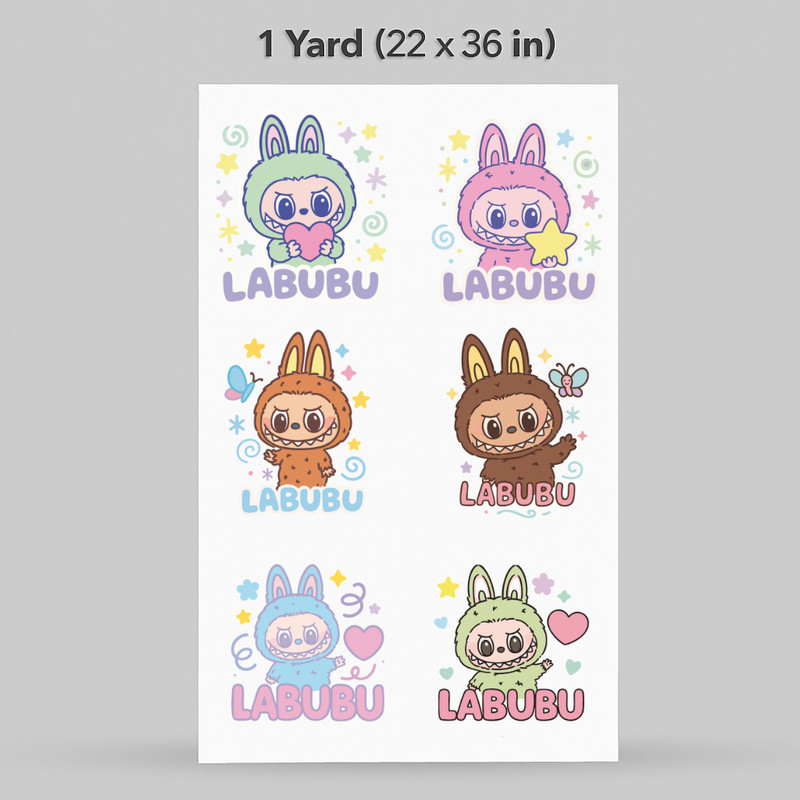 Printed DTF Sheets by Yards - Labubu