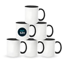 Black mug for sublimation w/white window 11 oz