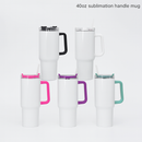 40oz Sublimation Mug Tumbler with Handle & Straw – Stainless Steel, Choose Color