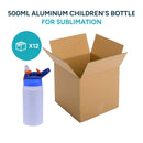 Aluminum Children's Bottle of 500ml - White color with colored lid