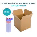 Aluminum Children's Bottle of 500ml - White color with colored lid