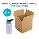 Aluminum Children's Bottle of 500ml - White color with colored lid
