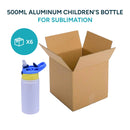 Aluminum Children's Bottle of 500ml - White color with colored lid