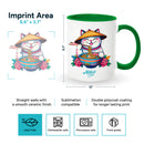 Dark green mugs inside and on handles for sublimation 11 oz