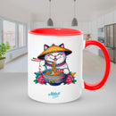 Red mugs inside and on handles for sublimation 11 oz