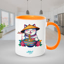 Orange mugs inside and on handles for sublimation 11 oz