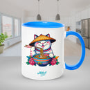 Light blue mugs inside and on handles for sublimation 11 oz