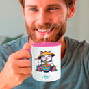 Pink mugs inside and on handles for sublimation 11 oz