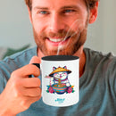 Black mug for sublimation w/white window 11 oz