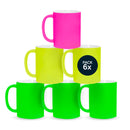 Neon mugs for sublimation 11 oz. Buy it in topics of 3 Colors (Yellow, Green, and Magenta)