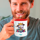 Red mugs inside and on handles for sublimation 11 oz