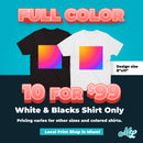 Custom Printed T-Shirt – 8.5" x 11" Design (Bulk Pricing $9.99 for 10+)