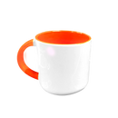 White mug 13oz round base orange internal and ada