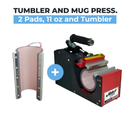 Make it Lab Mug Press Machine 2 in 1 (for 11oz cup and 750 ml) Tumbler and mug press: 2 pads, 11oz and tumbler