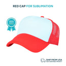 Red and White Customizable Adult Cap - Perfect for Sublimation Printing