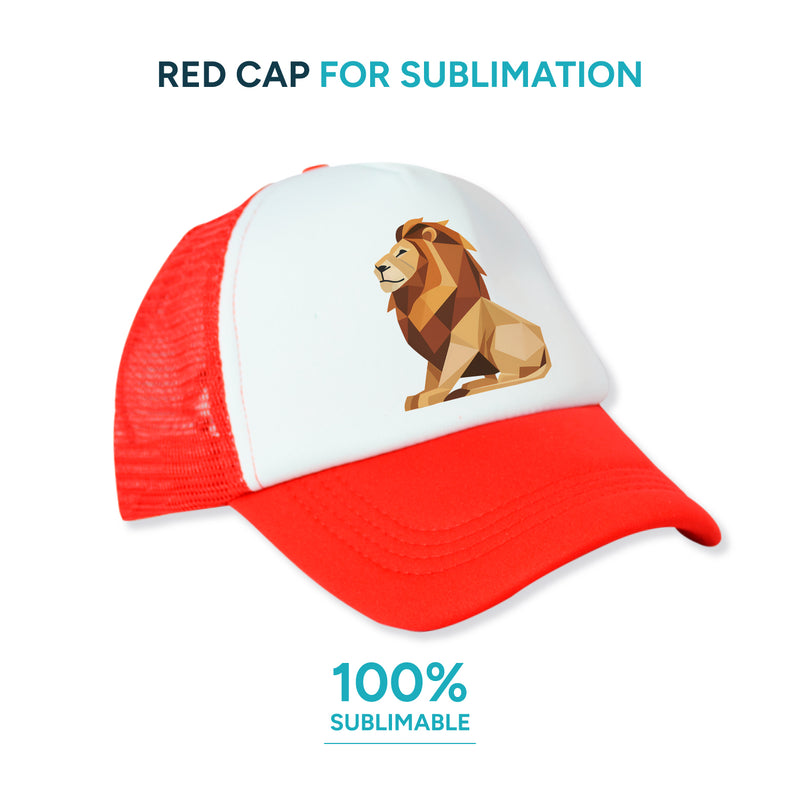 Red and White Customizable Adult Cap - Perfect for Sublimation Printing