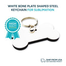 White Bone Plate Shaped Steel Keychain