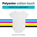 Baby Body Suit. 100% Polyester Cotton Touch / Sizes from 0 to 18 months