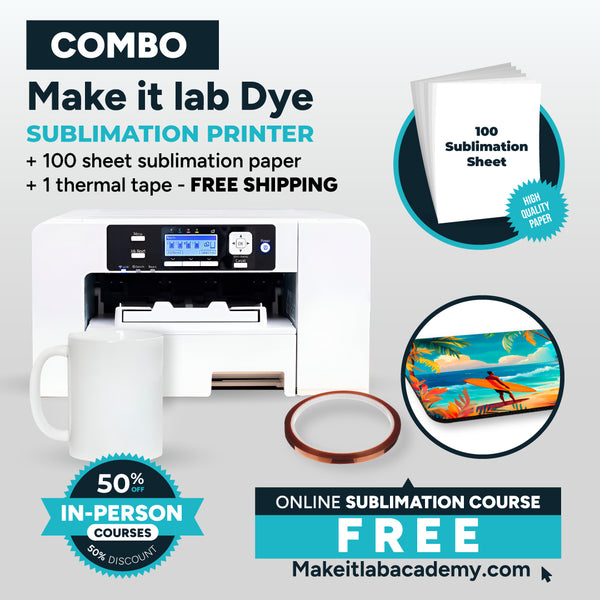 Make It Lab Dye Sublimation Printer + 100 sheet sublimation paper + 1 thermal tape - FREE SHIPPING