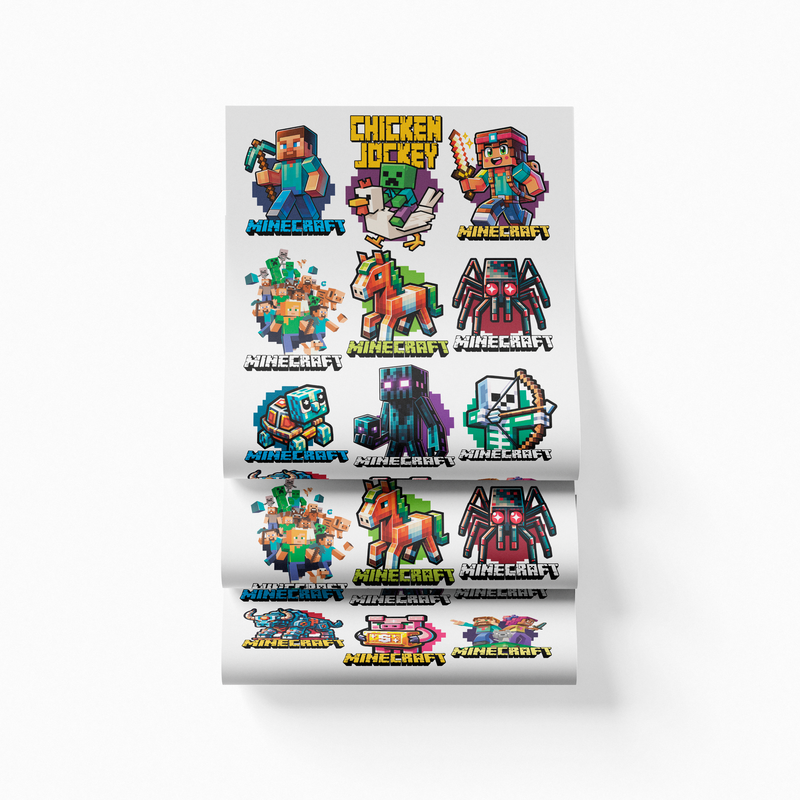 Printed DTF Sheets by Yards - Minecraft 1