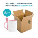 Mugs inside and colored spoon for sublimation 11 oz (Black - Yellow - Red - Pink)