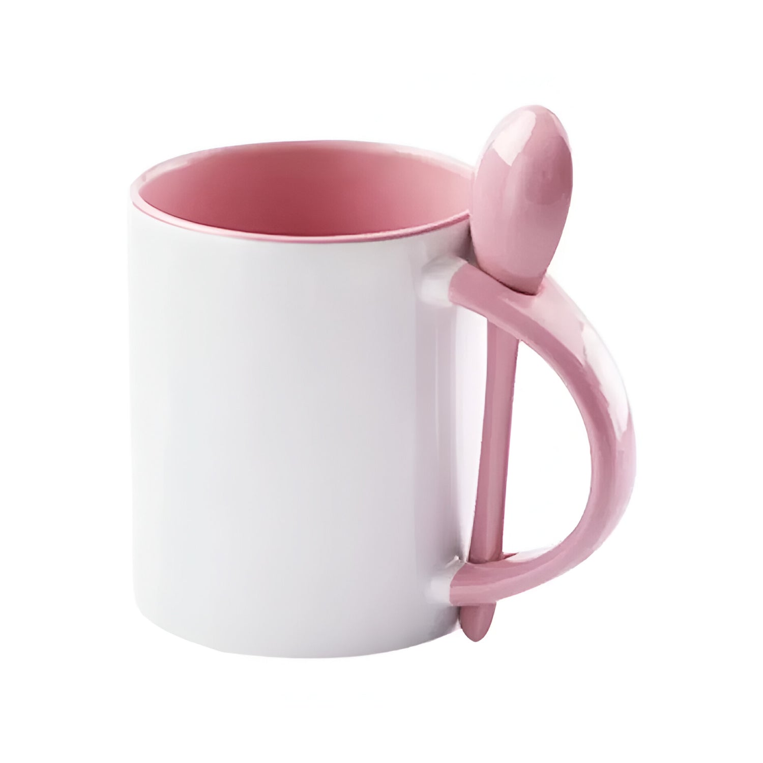 Mugs inside and colored spoon for sublimation 11 oz (Black - Yellow - Red - Pink)