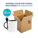 Mugs inside and colored spoon for sublimation 11 oz (Black - Yellow - Red - Pink)