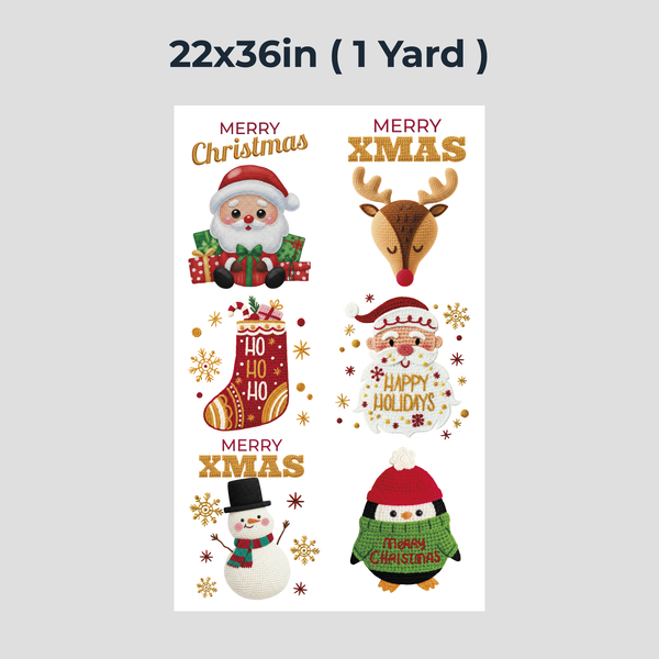 Printed DTF Sheets by Yards - Merry Christmas Crochet (3)