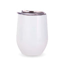 White 12oz Double Wall Stainless Steel Eggball Tumbler (Box 6,12,36)