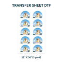 Printed DTF Sheets by Yards - Bluey design 1