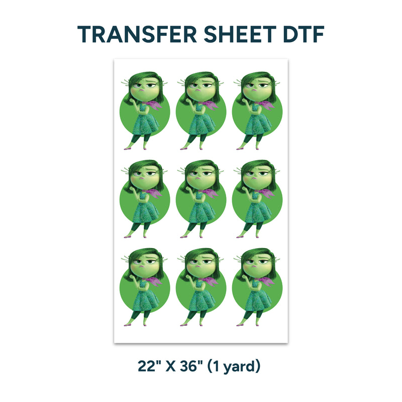 Printed DTF Sheets by Yards - Disgust inside out