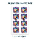 Printed DTF Sheets by Yards - Inside Out design 2