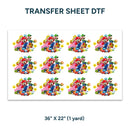 Printed DTF Sheets by Yards - Mario Bross