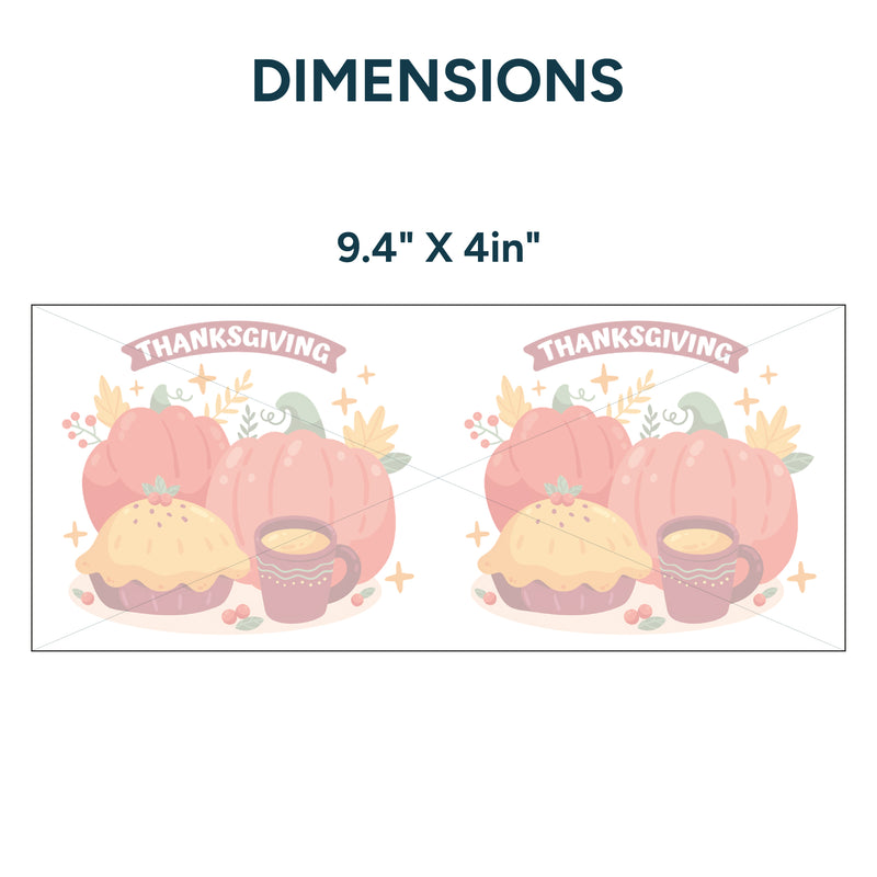 UV DTF WRAP LIBBEY CUP -  Thanksgiving design 1