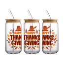 UV DTF WRAP LIBBEY CUP -  Thanksgiving design 6