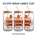 UV DTF WRAP LIBBEY CUP -  Thanksgiving design 6