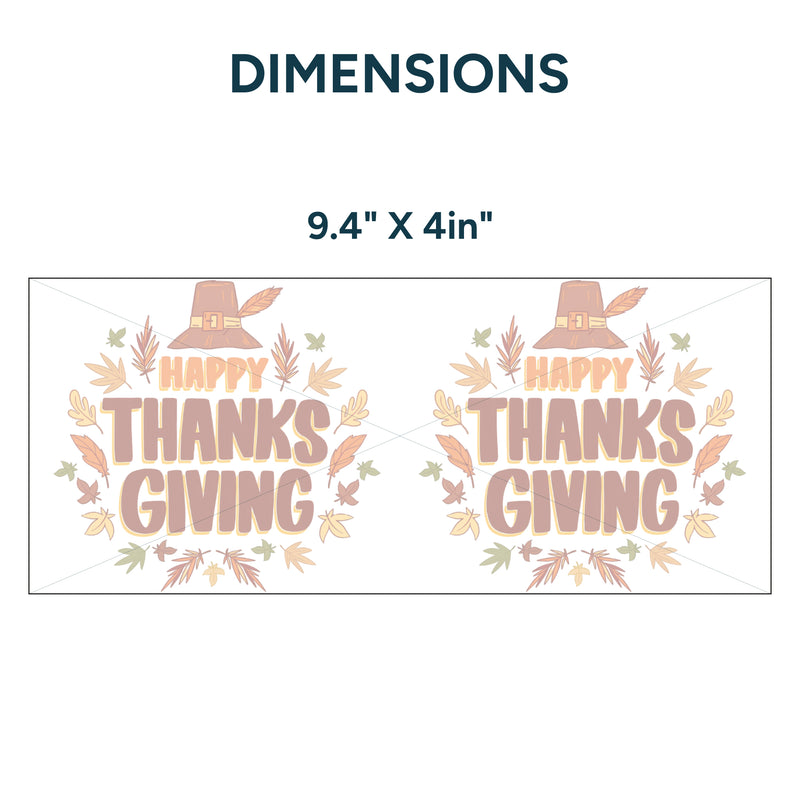 UV DTF WRAP LIBBEY CUP -  Thanksgiving design 6
