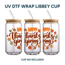 UV DTF WRAP LIBBEY CUP -  Thanksgiving design 7