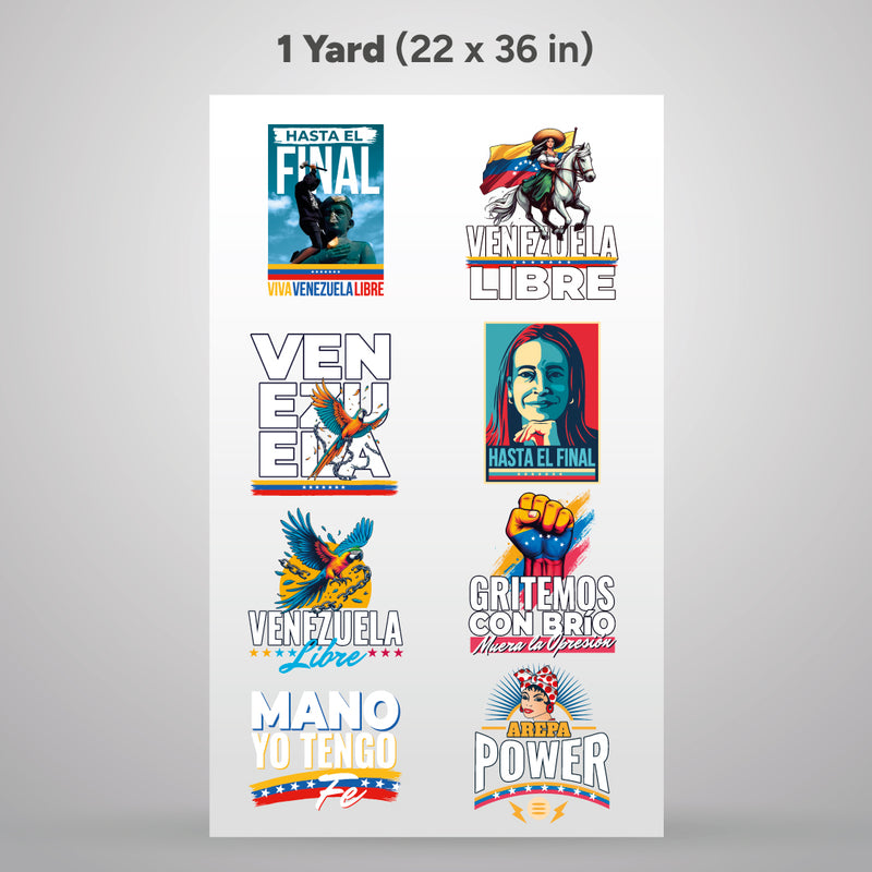 Printed DTF Sheets by Yards -Venezuela Libre