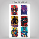 Printed DTF Sheets by Yards - Super Heroe 1