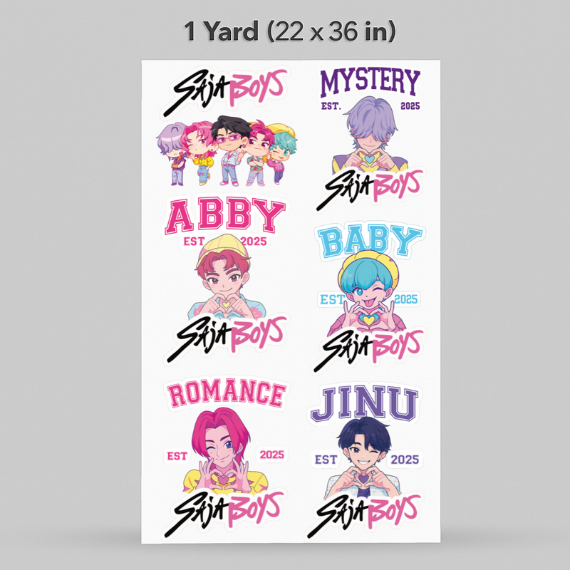 Printed DTF Sheets by Yards - Saja boys