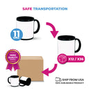 Taza negra en ceramica sublimable con ventana blanca 11Oz unidad